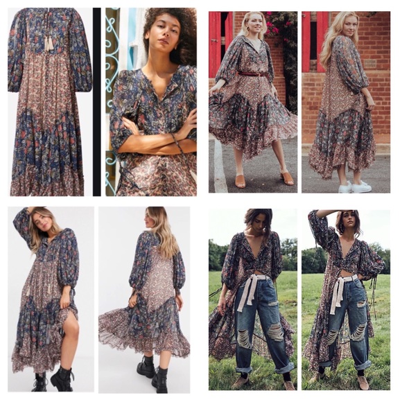 Free People Estelle Chiffon Floral Maxi Dress. NWT - Picture 2 of 8